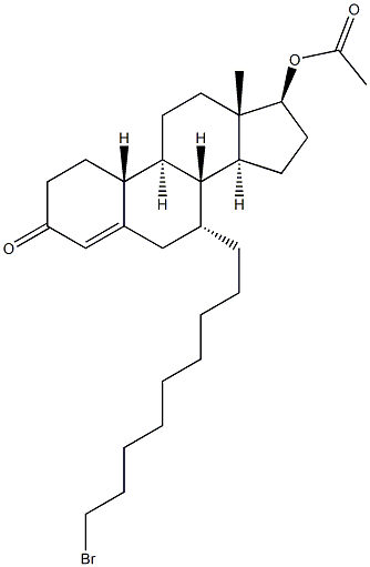 (7alpha,17beta)-17-(Acetyloxy)-7-(9-bromononyl)estr-4-en-3-one Structure