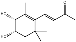 (3E)-4-[(3R,4S)-3,4-二羟基-2,6,6-三甲基-1-环己烯-1-基]-3-丁烯-2-酮, 875666-39-0, 结构式