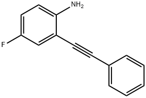 2-(フェニルエチニル)-4-フルオロアニリン 化学構造式