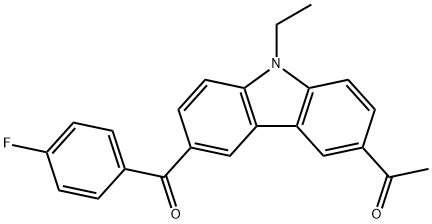 1-[9-ethyl-6-(4-fluoro-benzoyl)-9H-carbazol-3-yl]-ethanone Structure