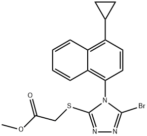 Methyl 2-(5-broMo-4-(4-cyclopropylnaphthalen-1-yl)-4H-1,2,4-triazol-3-ylthio)acetate