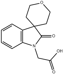 (2-oxo-2',3',5',6'-tetrahydrospiro[indole-3,4'-pyran]-2(1H)-yl)acetic acid Structure