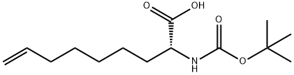 8-Nonenoic acid, 2-[[(1,1-diMethylethoxy)carbonyl]aMino]-, (2R)- 化学構造式