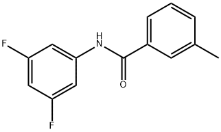 N-(3,5-二氟苯基)-3-甲基苯甲酰胺 结构式