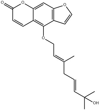 4-[[(2E,5E)-7-Hydroxy-3,7-dimethyl-2,5-octadien-1-yl]oxy]-7H-furo[3,2-g][1]benzopyran-7-one Struktur