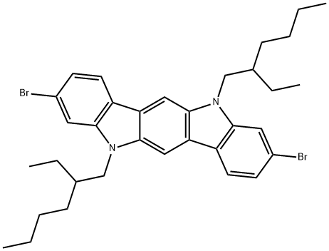 3,9-DibroMo-5,11-bis(2-ethylhexyl)-5,11-dihydroindolo[3,2-b]carbazole Structure