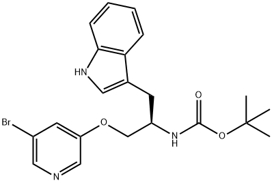 CarbaMic acid, [(1R)-2-[(5-broMo-3-pyridinyl)oxy]-1-(1H-indol-3-ylMethyl)ethyl]-, 1,1-diMethylethyl ester (9CI) Struktur