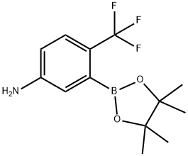 3-(4,4,5,5-四甲基-1,3,2-二氧杂硼烷-2-基)-4-(三氟甲基)苯胺,882679-08-5,结构式