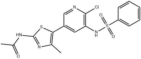 N-[5-(5-BenzenesulfonylaMino-6-chloro-pyridin-3-yl)-4-Methyl-thiazol-2-yl]-acetaMide,887308-25-0,结构式