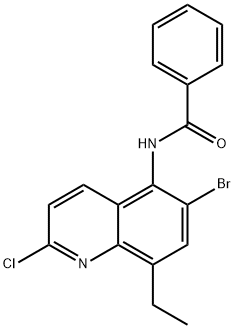 N-(6-溴-2-氯-8-乙基喹啉-5-基)苯甲酰胺,88784-09-2,结构式
