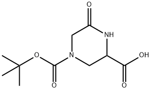 4-(叔丁氧基羰基)-6-氧代哌嗪-2-羧酸, 888220-71-1, 结构式