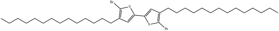 5,5'-ジブロモ-4,4'-ジテトラデシル-2,2'-ビチオフェン 化学構造式