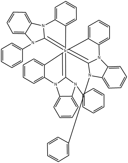 三[(3-苯基-1H-苯并咪唑-1-基-2(3H)-亚基)-1,2-亚苯基]铱 结构式