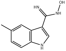 N-ヒドロキシ-5-メチル-1H-インドール-3-カルボキシイミドアミド 化学構造式