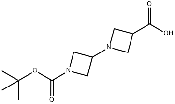 1'-(tert-Butoxycarbonyl)-[1,3'-biazetidine]-3-carboxylic acid 化学構造式