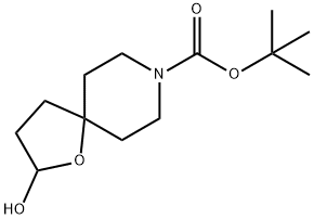 8-BOC-2-ヒドロキシ-1-オキサ-8-アザスピロ[4.5]デカン 化学構造式