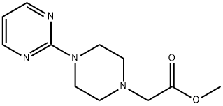 2-[4-(-2-ピリミジル)-1-ピペラジニル]酢酸メチル 化学構造式
