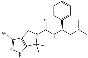 Pyrrolo[3,4-c]pyrazole-5(1H)-carboxaMide, 3-aMino-N-[(1S)-2-(diMethylaMino)-1-phenylethyl]-4,6-dihydro-6,6-diMethyl- Structure