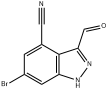 6-BroMo-4-cyano-3-(1H)indazole carboxaldehyde Structure