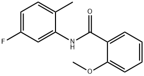 N-(5-フルオロ-2-メチルフェニル)-2-メトキシベンズアミド 化学構造式