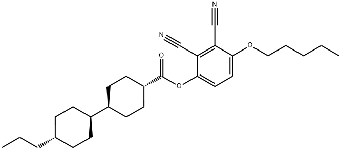 [反式(反式)]-4'-丙基-[1,1'-联环己烷]-4-羧酸 2,3-二氰基-4-(戊氧基)苯基酯,90681-46-2,结构式