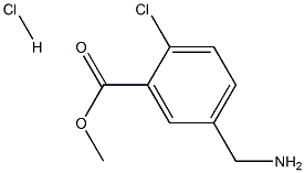 5-(アミノメチル)-2-クロロ安息香酸メチル塩酸塩 化学構造式