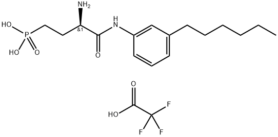 [(3R)-3-Amino-4-[(3-hexylphenyl)amino]-4-oxobutyl]-phosphonic acid mono(trifluoroacetate) 化学構造式