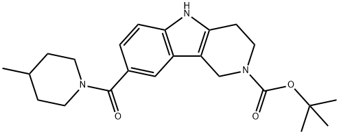 tert-butyl 8-[(4-Methylpiperidin-1-yl)carbonyl]-1,3,4,5-tetrahydro-2H-pyrido[4,3-b]indole-2-carboxylate|