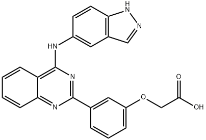 Acetic acid, 2-[3-[4-(1H-indazol-5-ylaMino)-2-quinazolinyl]phenoxy]- 化学構造式