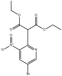 5-溴-3-硝基吡啶-2-基)丙二酸二乙酯 结构式