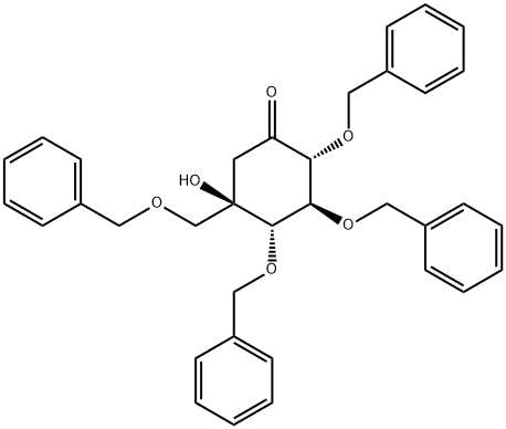(2R,3S,4S,5R)-5-Hydroxy-2,3,4-tris(phenylMethoxy)-5-[(phenylMethoxy)Methyl]-cyclohexanone, 911439-19-5, 结构式
