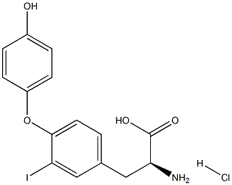 Alanine,3-[4-(p-hydroxyphenoxy)-3-iodophenyl]-,hydrochloride 化学構造式