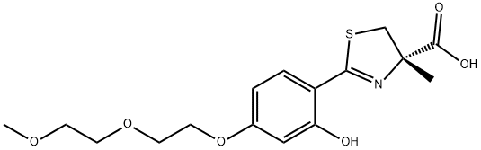(4S)-4,5-二氢-2-[2-羟基-4-[2-(2-甲氧基乙氧基)乙氧基]苯基]-4-甲基-4-噻唑羧酸,911714-45-9,结构式