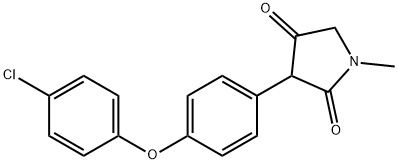 3-(2-(4-氯苯氧基)苯基)-1-甲基吡咯烷-2,4-二酮, 912356-07-1, 结构式