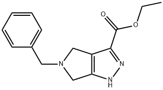 Ethyl 5-benzyl-1,4,5,6-tetrahydropyrrolo[3,4-c]pyrazole-3-carboxylate Struktur