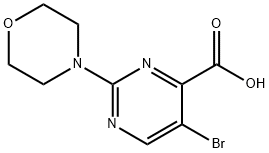 5-溴-2-N-吗啉基嘧啶-4-羧酸,914208-35-8,结构式