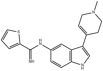 N-[3-(1,2,3,6-Tetrahydro-1-Methyl-4-pyridinyl)-1H-indol-5-yl]-2-thiophenecarboxiMidaMide,915036-97-4,结构式