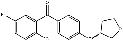 (5-溴-2-氯苯基)[4-[[(3R)-四氢-3-呋喃基]氧基]苯基]甲酮,915095-83-9,结构式