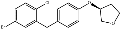 Furan, 3-[4-[(5-broMo-2-chlorophenyl)Methyl]phenoxy]tetrahydro-, (3S)- Structure