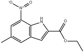 5-Methyl-7-nitroindole-2-carboxylic acid ethyl ester,91559-46-5,结构式