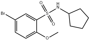 5-ブロモ-N-シクロペンチル-2-メトキシベンゼンスルホンアミド 化学構造式