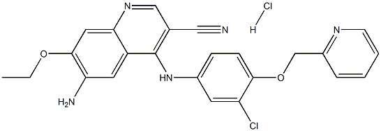 6-AMino-4-((3-chloro-4-(pyridin-2-ylMethoxy)phenyl)aMino)-7-ethoxyquinoline-3-carbonitrile (Hydrochloride) Struktur