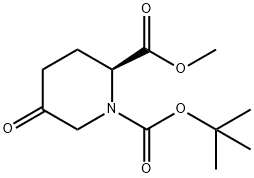 (S) - 1 - tert - Butyl 2 - Methyl 5 - oxopiperidine - 1,2 - dicarboxylate 化学構造式