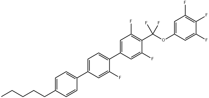 4-[Difluoro(3,4,5-trifluorophenoxy)methyl]-2',3,5-trifluoro-4''-pentyl-1,1':4',1''-terphenyl Structure