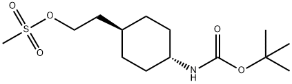 CarbaMic acid, N-[trans-4-[2-[(Methylsulfonyl)oxy]ethyl]cyclohexyl]-, 1,1-diMethylethyl ester Struktur