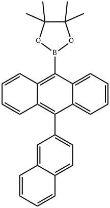 9-(4,4,5,5-四甲基-[1,3,2]二氧硼杂环戊烷-2-基)-10-萘-2-基蒽, 922518-84-1, 结构式