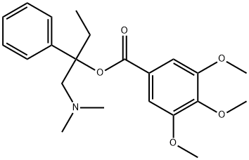 1-Dimethylamino-2-phenylbutan-2-yl 3,4,5-trimethoxybenzoate 化学構造式