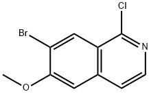 1-Chloro-6-Methoxy-7-broMoisoquinoline 化学構造式