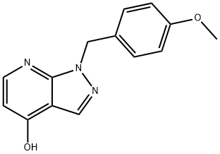 1H-Pyrazolo[3,4-b]pyridin-4-ol, 1-[(4-Methoxyphenyl)Methyl]- Struktur