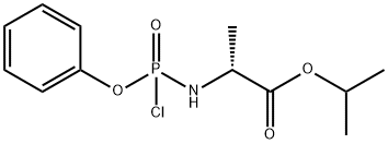 (2R) - 异丙基2 - ((氯(苯氧基)磷酰基)氨基)丙酸乙酯, 926309-10-6, 结构式